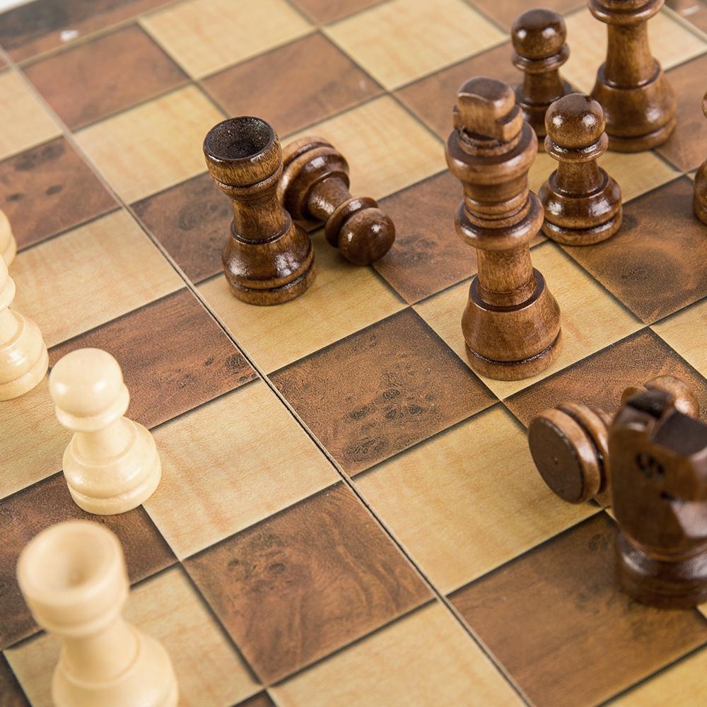 Foldable Wooden Chess Set Board Game - VirtuousWares:Global