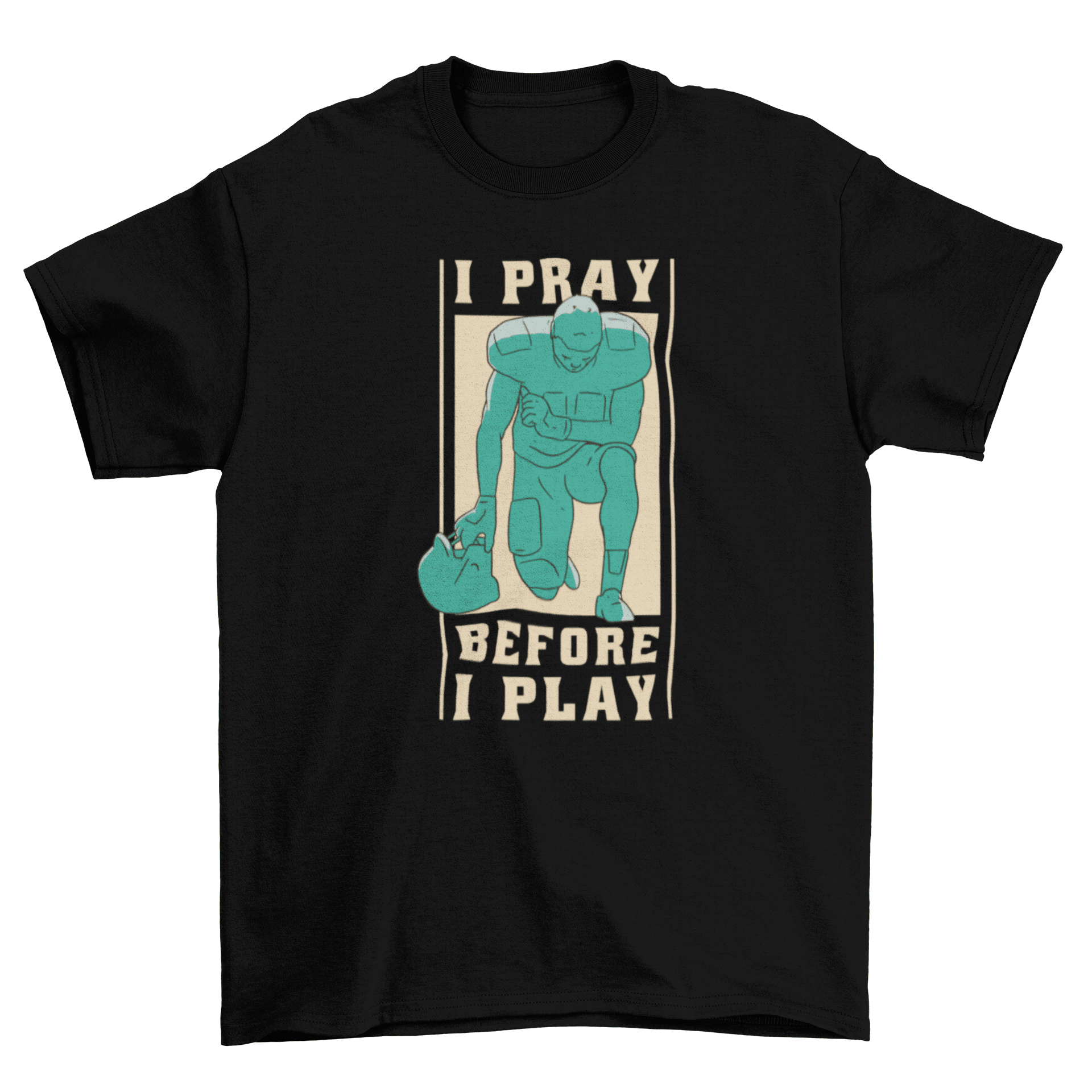 Football player praying t-shirt - VirtuousWares:Global