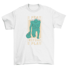 Football player praying t-shirt - VirtuousWares:Global