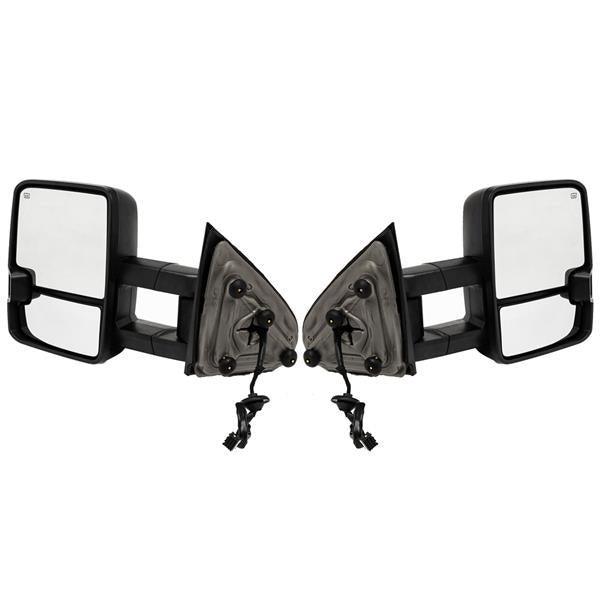For 2014-2017 GMC Sierra 1500 Pair Smoked LED Tow Mirror Power Heated - VirtuousWares:Global