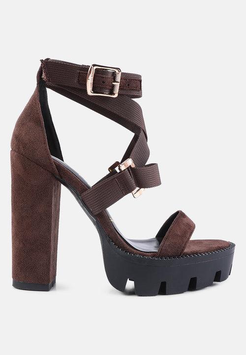 fresh daisy harness straps block heel sandals - VirtuousWares:Global