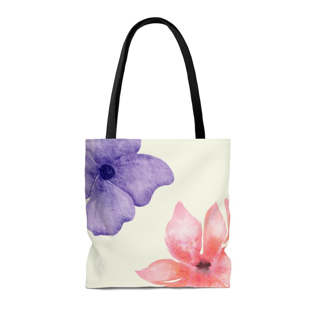 Fresh Floral Print Beach Shopper Tote Bag Medium - VirtuousWares:Global