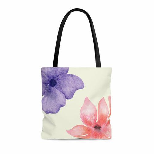 Fresh Floral Print Beach Shopper Tote Bag Medium - VirtuousWares:Global