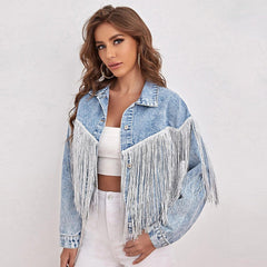Fringed Jackets Long Sleeves Coat Loose Outerwear - VirtuousWares:Global