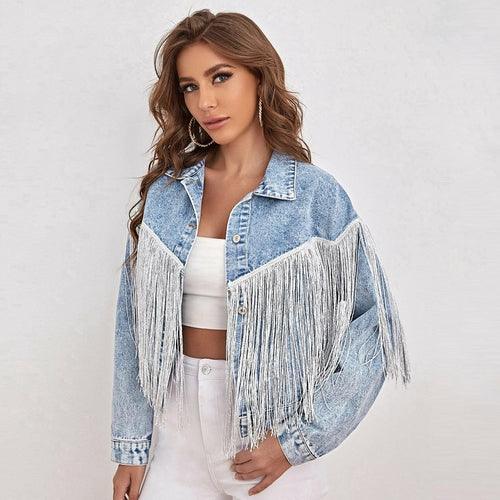 Fringed Jackets Long Sleeves Coat Loose Outerwear - VirtuousWares:Global