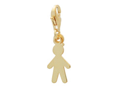 Fronay Collection 4G4114B Silver Gold Plated Boy Cut Out Charm with Lo - VirtuousWares:Global