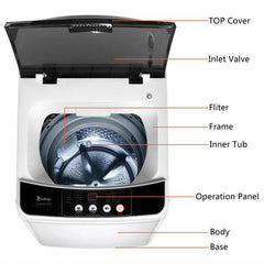 Full-Automatic Washing Machine Portable Compact Laundry Washer Spin - VirtuousWares:Global