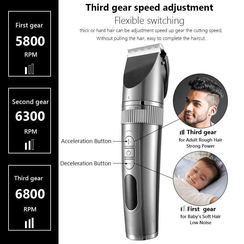Full Body Washable Electric Hair Clipper Ceramic Professional Fine - VirtuousWares:Global
