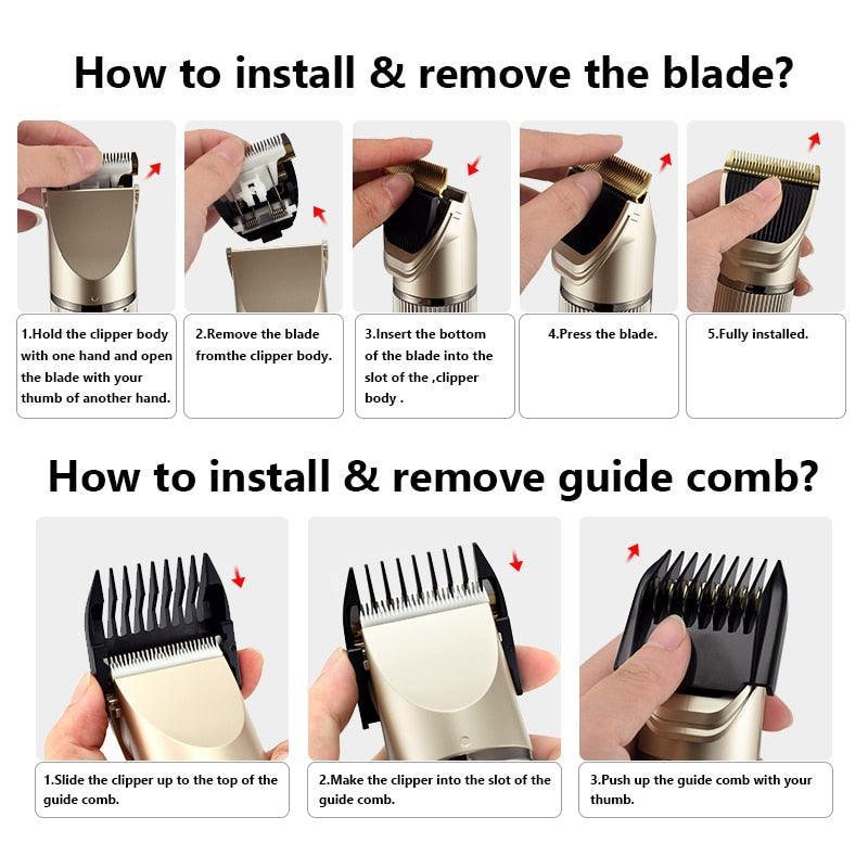 Full Body Washable Electric Hair Clipper Ceramic Professional Fine - VirtuousWares:Global