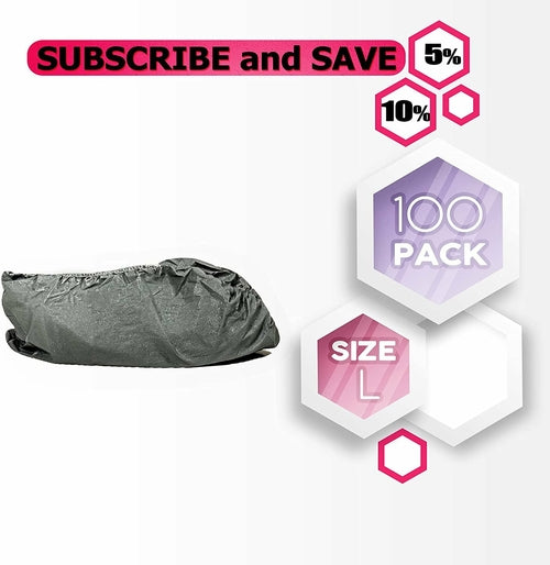 Cleanroom Shoe Covers Large Pack of 100 Disposable Gray Boot Covers