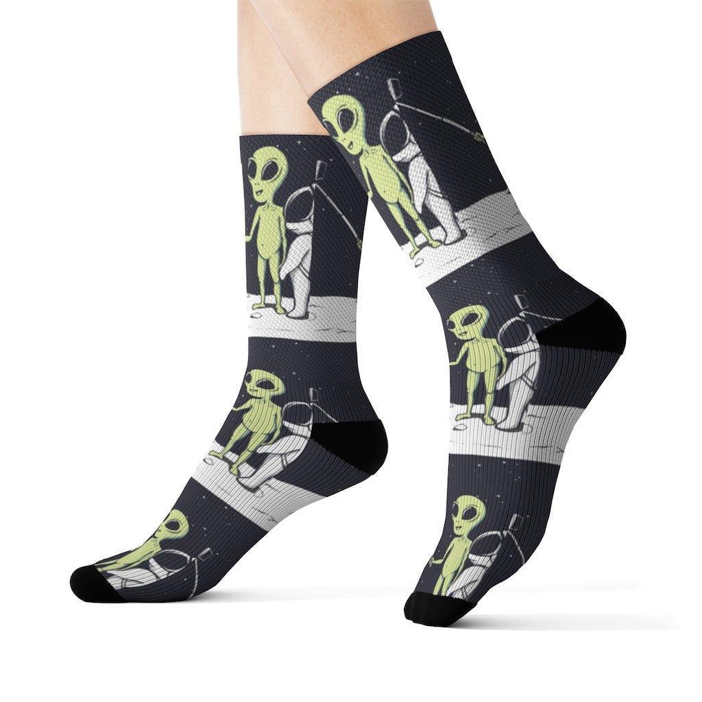 Funny Alien Selfie Socks - VirtuousWares:Global