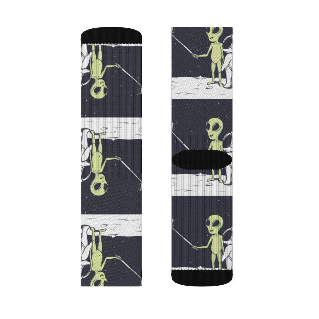 Funny Alien Selfie Socks - VirtuousWares:Global