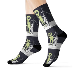 Funny Alien Selfie Socks - VirtuousWares:Global