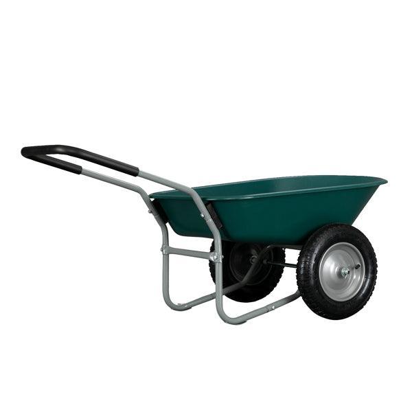 Garden Iron Wood Double Wheel Garden Cart - VirtuousWares:Global