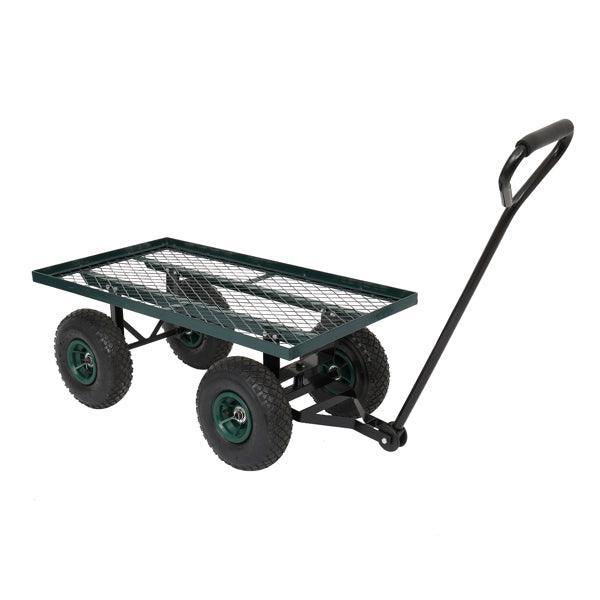 Garden Iron Wood Four Wheel Square Garden Wagon - VirtuousWares:Global