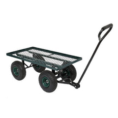 Garden Iron Wood Four Wheel Square Garden Wagon - VirtuousWares:Global