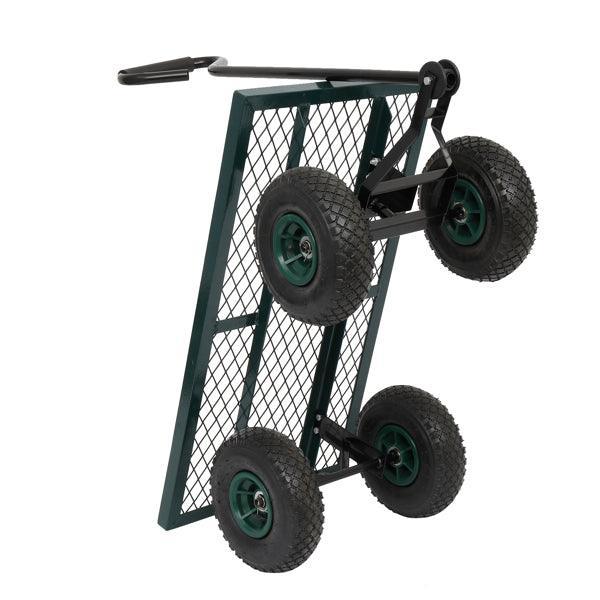 Garden Iron Wood Four Wheel Square Garden Wagon - VirtuousWares:Global
