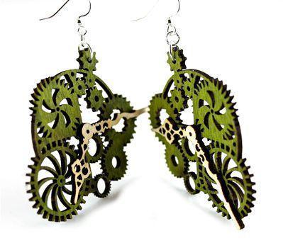 Gear Clock Earrings # 1019 - VirtuousWares:Global