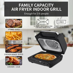 Geek Chef Airocook Smart Electric Grill Air Fryer Stainless Steel - VirtuousWares:Global
