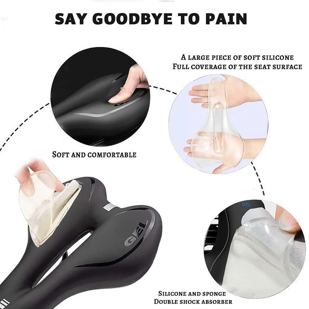 Gel Bicycle Saddle MTB Mountain Road Bike Seat Comfortable Soft Cycling Cushion Exercise Bike Saddle for Men and Women - VirtuousWares:Global