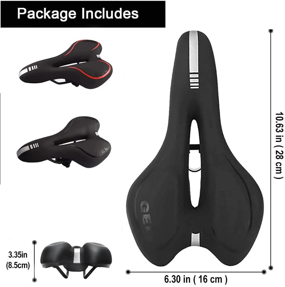Gel Bicycle Saddle MTB Mountain Road Bike Seat Comfortable Soft Cycling Cushion Exercise Bike Saddle for Men and Women - VirtuousWares:Global