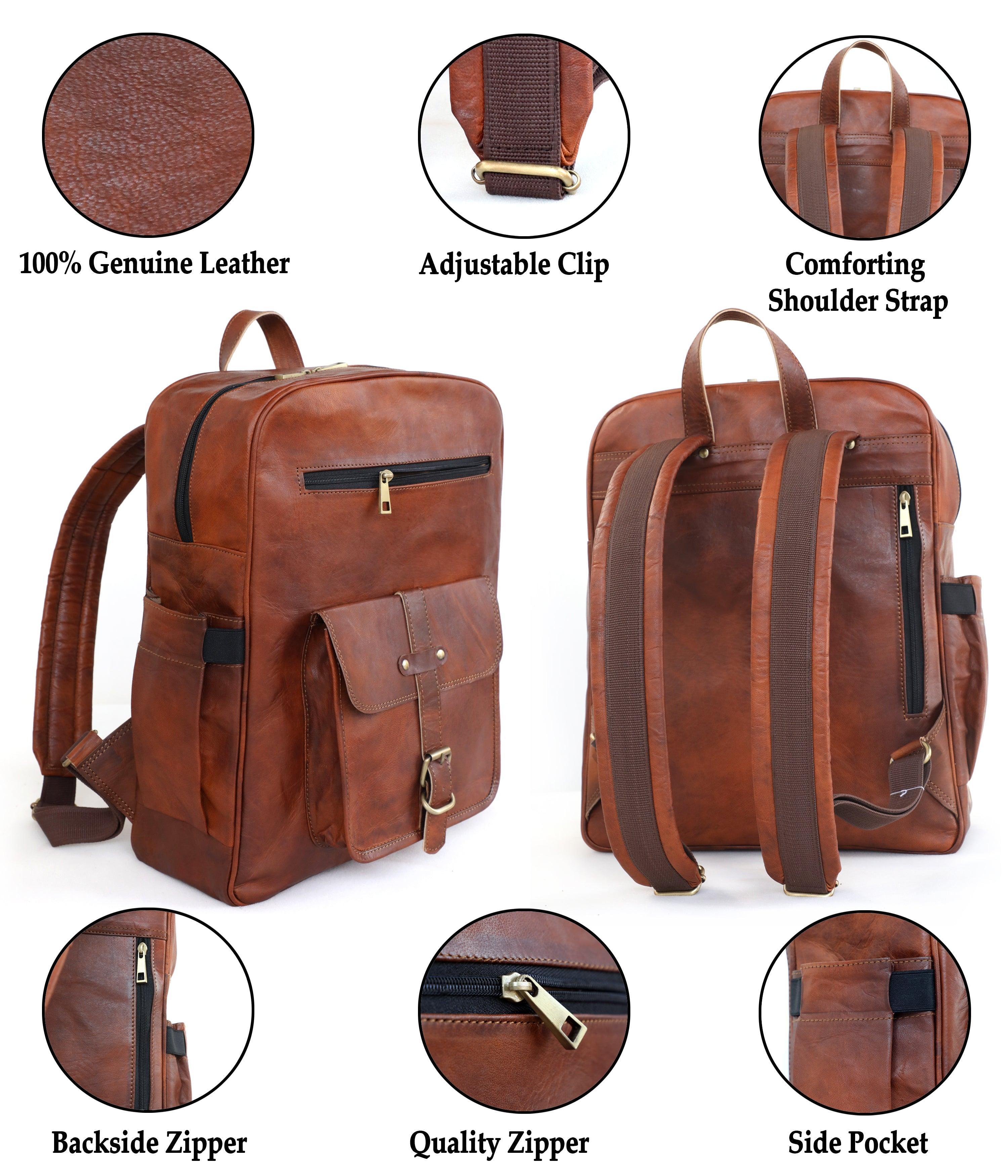 Genuine 15.6-inch Vintage Laptop Backpack Retro Travel & Work Rucksack - VirtuousWares:Global