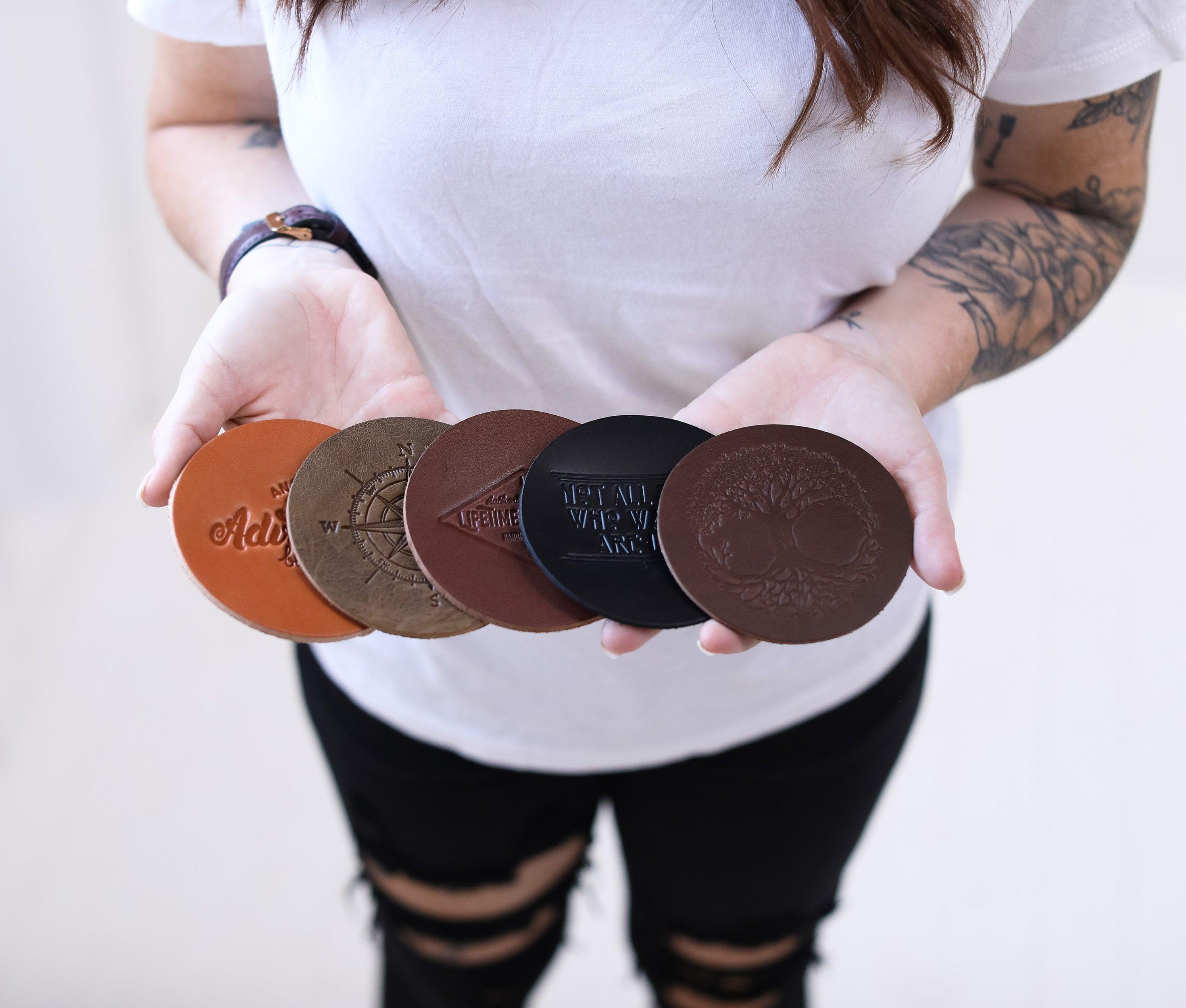 Genuine Leather Coaster Set (4) - VirtuousWares:Global