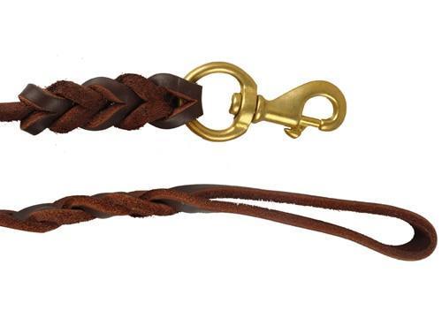 Genuine Leather Dog Leash Dogs Long Leashes Braided Pet Walking - VirtuousWares:Global