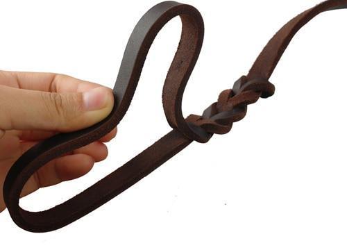Genuine Leather Dog Leash Dogs Long Leashes Braided Pet Walking - VirtuousWares:Global