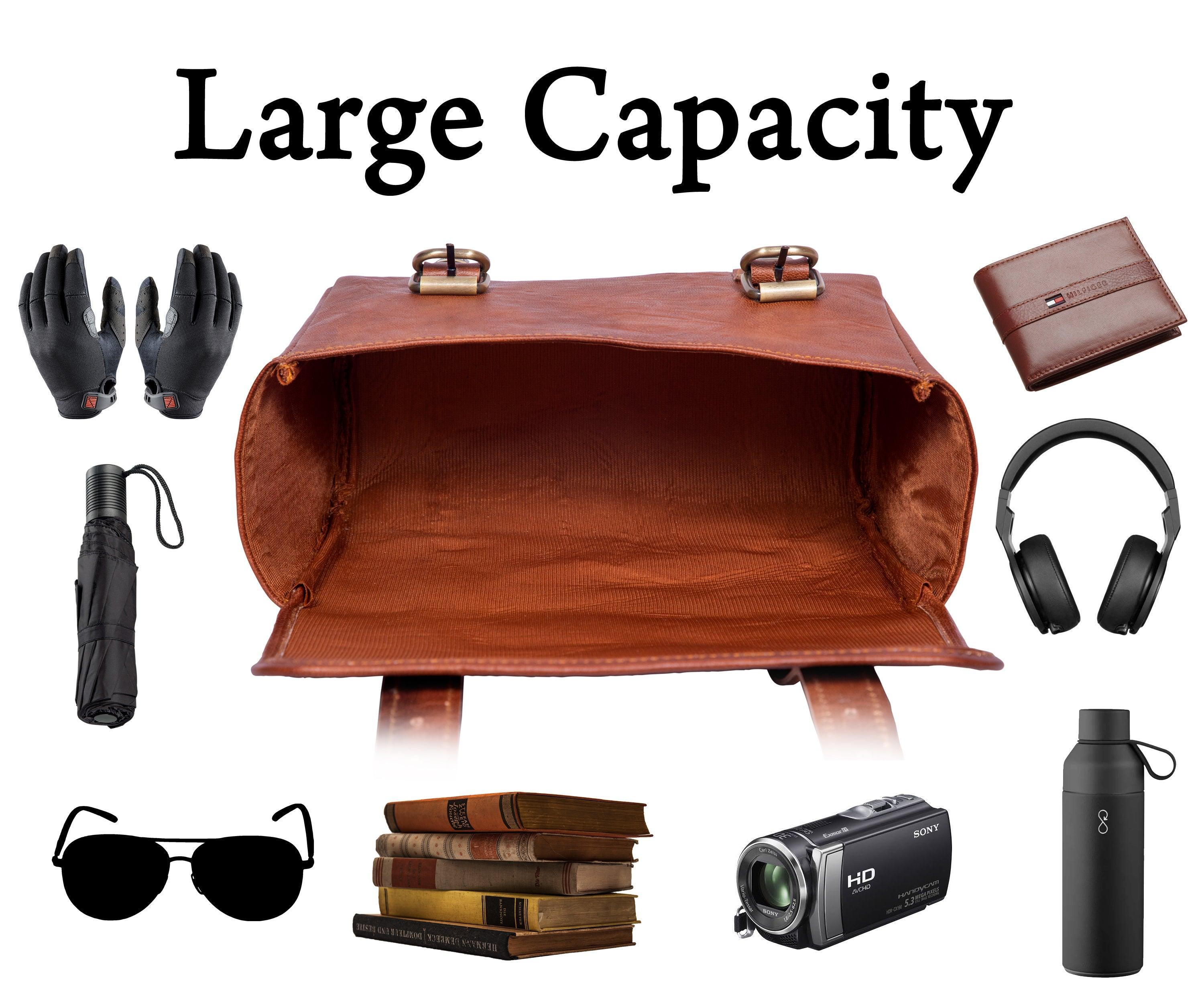 Genuine Leather Handmade Motorcycle Side Bag Carrier for All Bike - VirtuousWares:Global