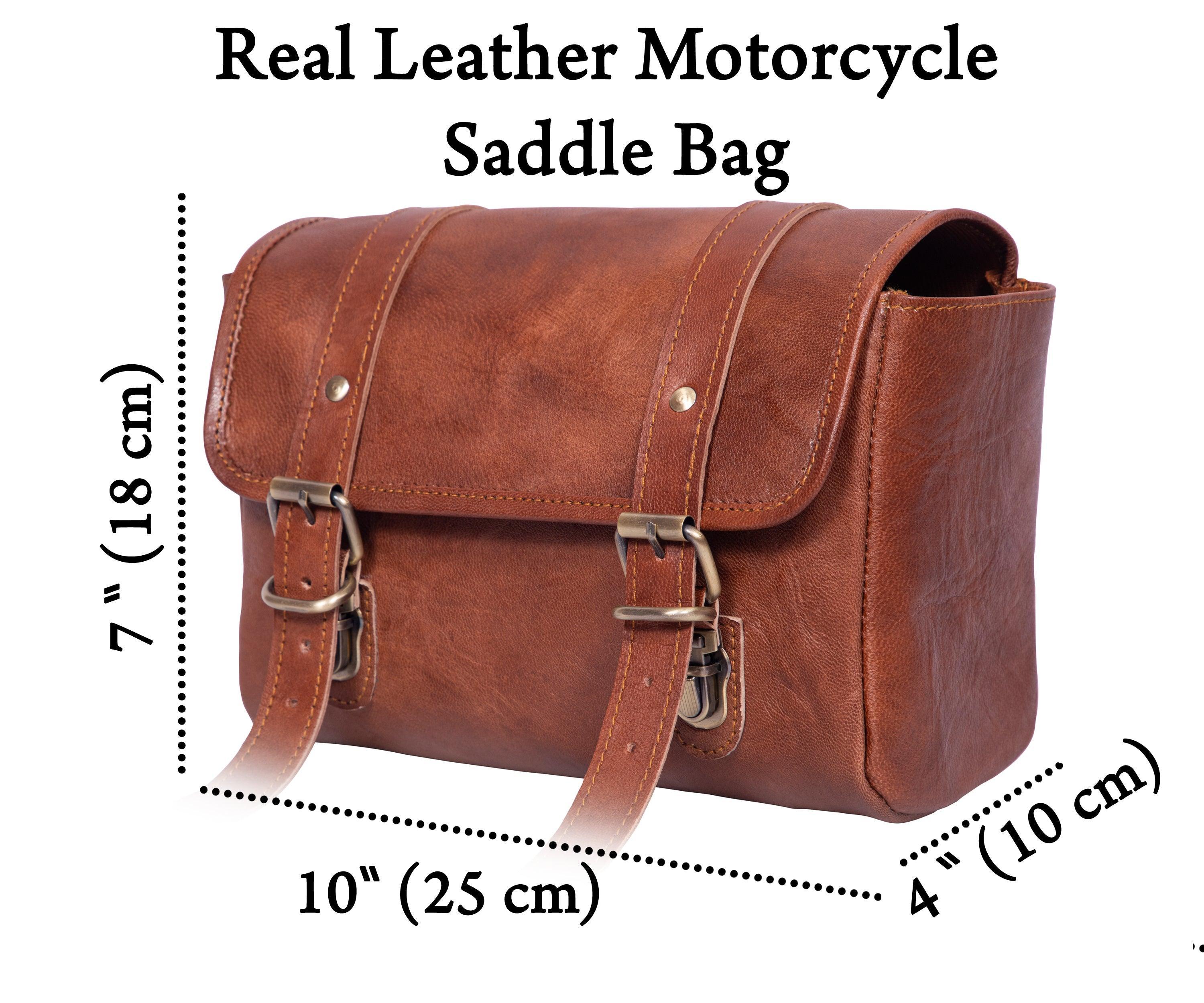 Genuine Leather Handmade Motorcycle Side Bag Carrier for All Bike - VirtuousWares:Global