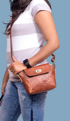 Genuine Leather Small Cross body Purse for Women, Small Saddle Handbag - VirtuousWares:Global