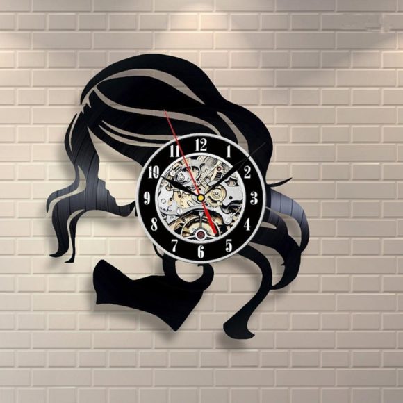 GIRL ARTWORK HANDMADE VINYL RECORD WALL CLOCK PERFECT GIFT - VirtuousWares:Global