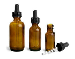 Glass Bottle, Amber Rounds w/ Black Bulb Glass - VirtuousWares:Global