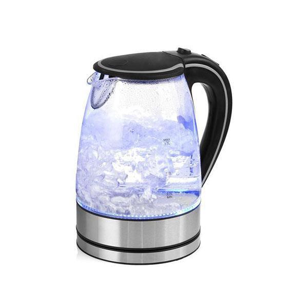 Glass Kettle Electric Led Light Kitchen Water Jug Stainless Steel - VirtuousWares:Global