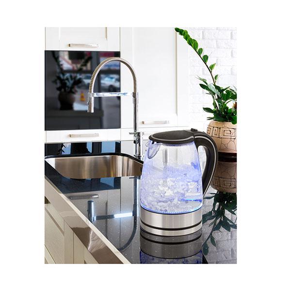 Glass Kettle Electric Led Light Kitchen Water Jug Stainless Steel - VirtuousWares:Global