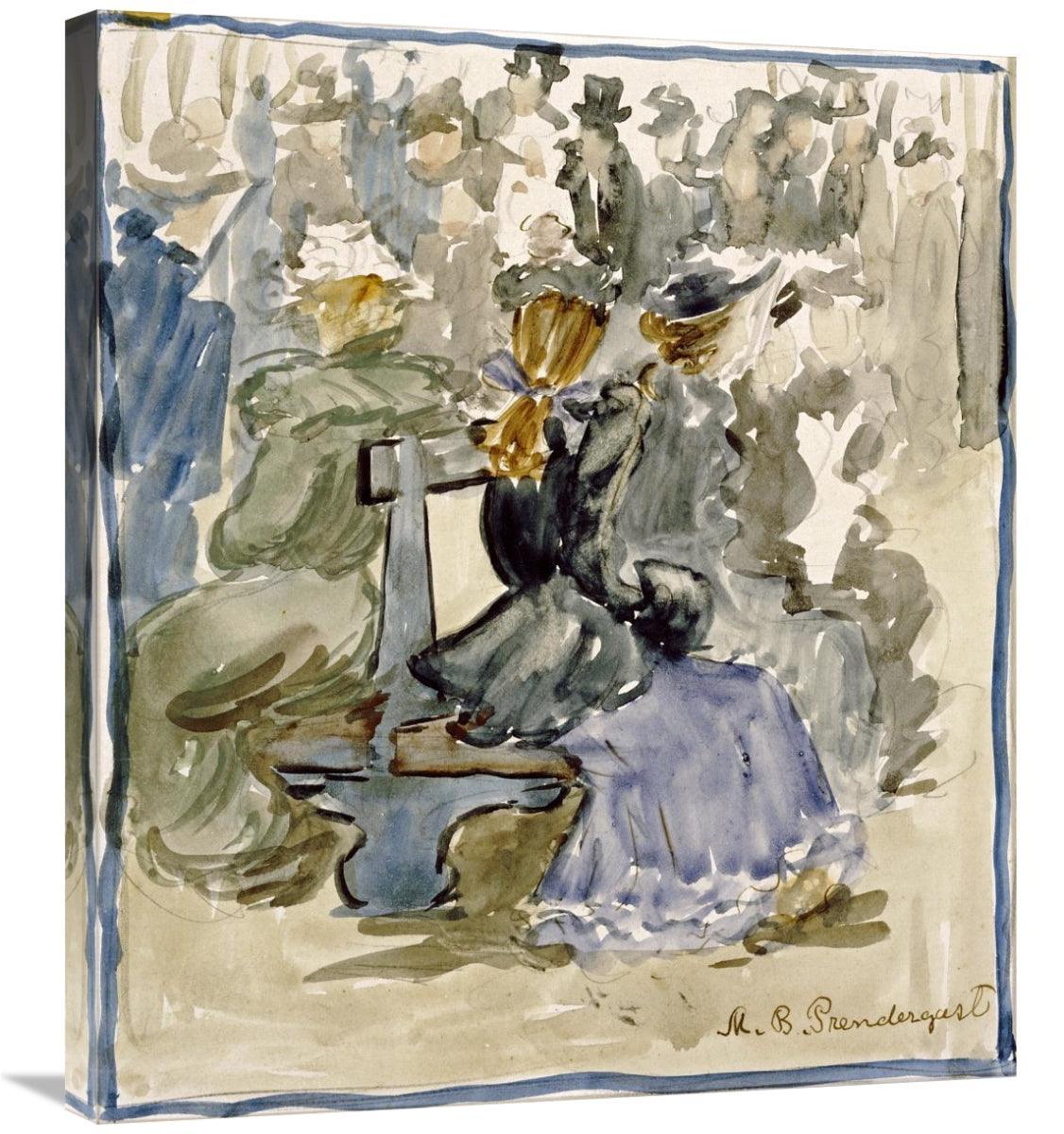 Global Gallery GCS-268410-30-142 30 in. Ladies Seated on a Bench Art P - VirtuousWares:Global