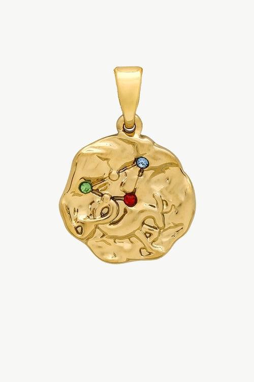 Gold Sculptural Zodiac Sign Pendant Necklace Set - VirtuousWares:Global