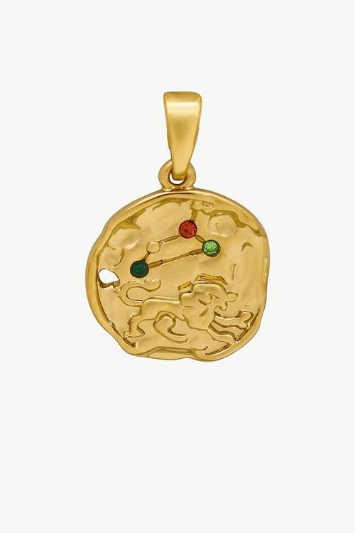 Gold Sculptural Zodiac Sign Pendant Necklace Set - VirtuousWares:Global