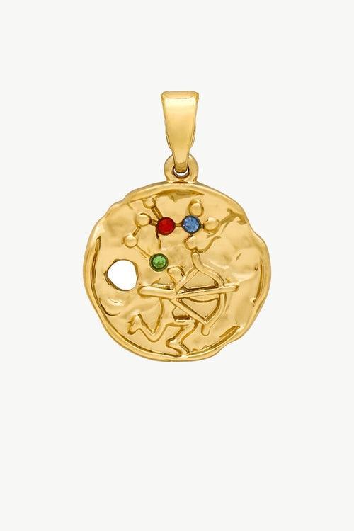 Gold Sculptural Zodiac Sign Pendant Necklace Set - VirtuousWares:Global