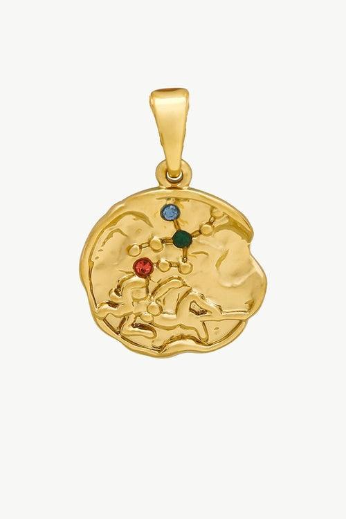 Gold Sculptural Zodiac Sign Pendant Necklace Set - VirtuousWares:Global