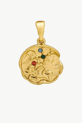 Gold Sculptural Zodiac Sign Pendant Necklace Set - VirtuousWares:Global