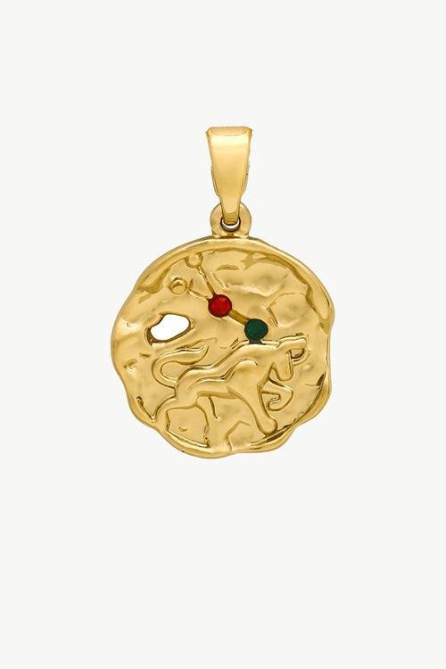 Gold Sculptural Zodiac Sign Pendant Necklace Set - VirtuousWares:Global