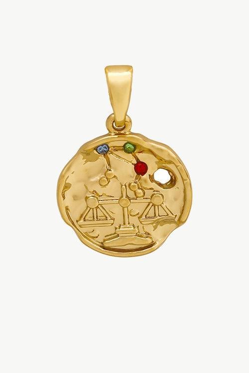 Gold Sculptural Zodiac Sign Pendant Necklace Set - VirtuousWares:Global
