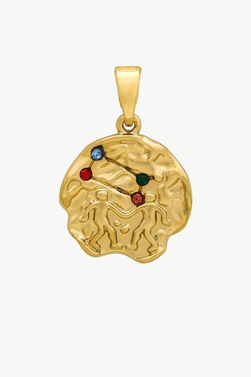 Gold Sculptural Zodiac Sign Pendant Necklace Set - VirtuousWares:Global