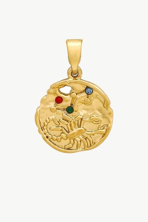 Gold Sculptural Zodiac Sign Pendant Necklace Set - VirtuousWares:Global