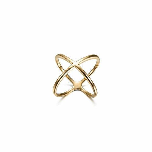 Gold Skinny Crisscross Band Ring - VirtuousWares:Global