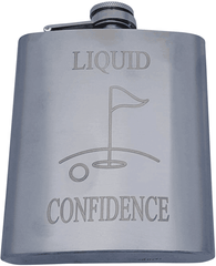 Golf Flask Flask Engraved with Liquid Confidence - VirtuousWares:Global