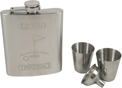 Golf Flask Flask Engraved with Liquid Confidence - VirtuousWares:Global