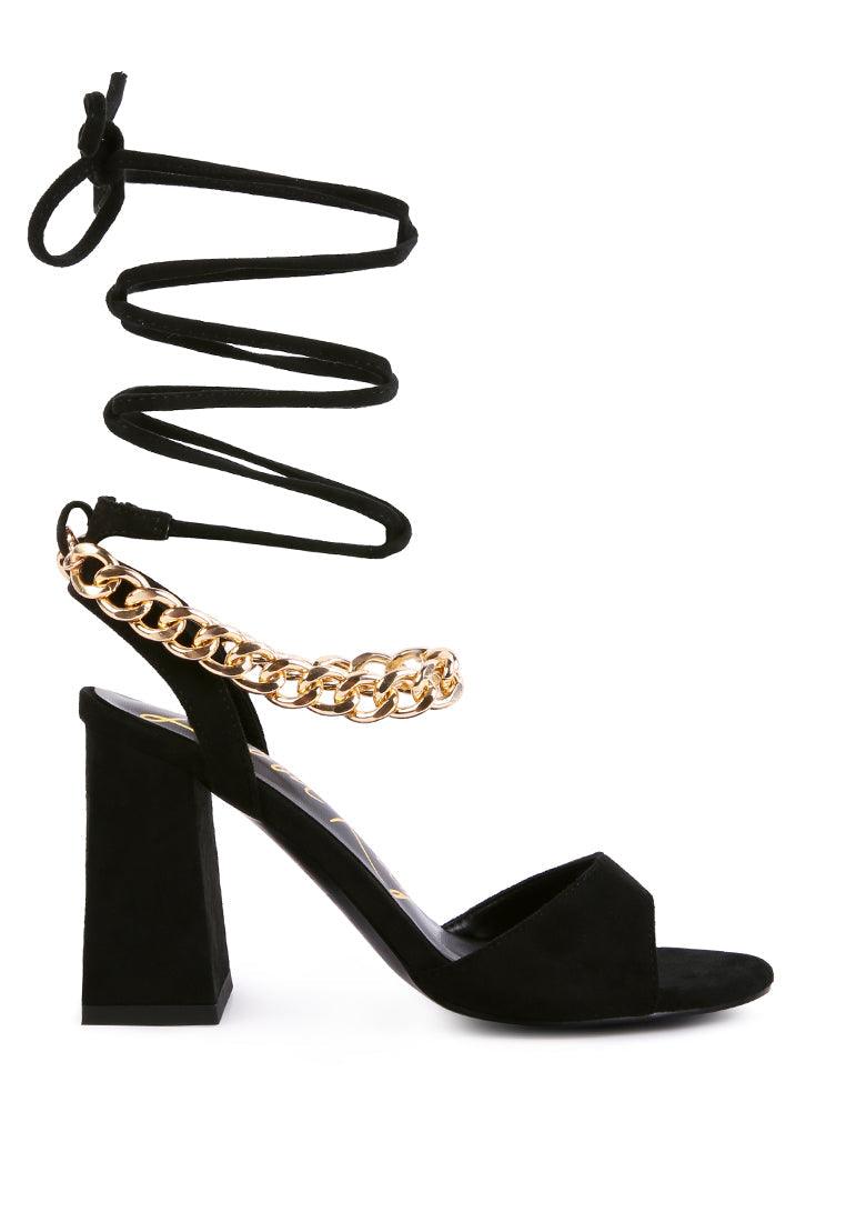 gone gurl metal chain lace up sandals - VirtuousWares:Global